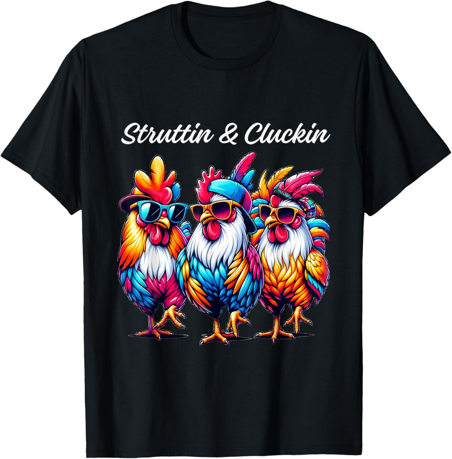 Struttin' & Cluckin' Rooster Parade for Chicken Fans T-Shirt - T-Shirt | Black