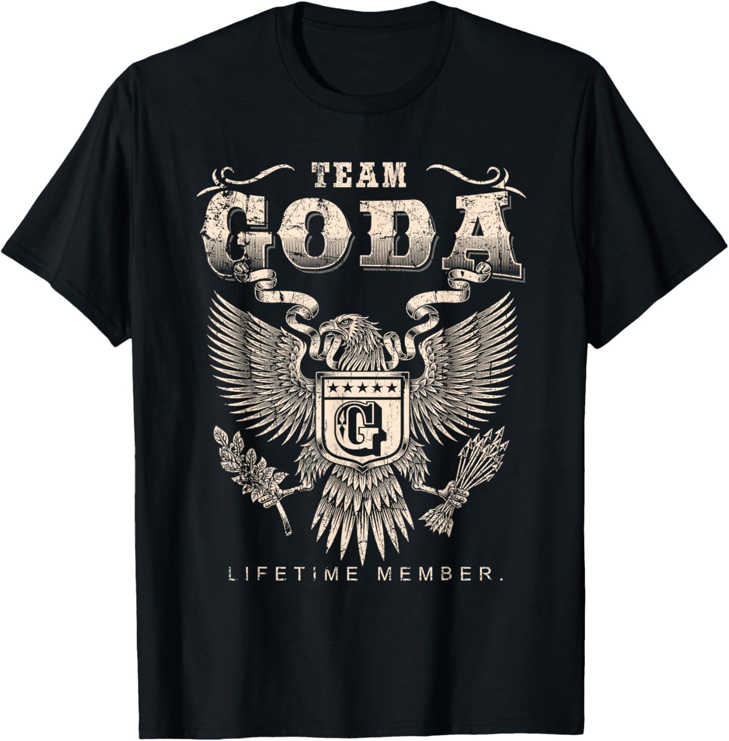 Team Goda Lifetime Member - Goda Name T-Shirt - T-Shirt | Black