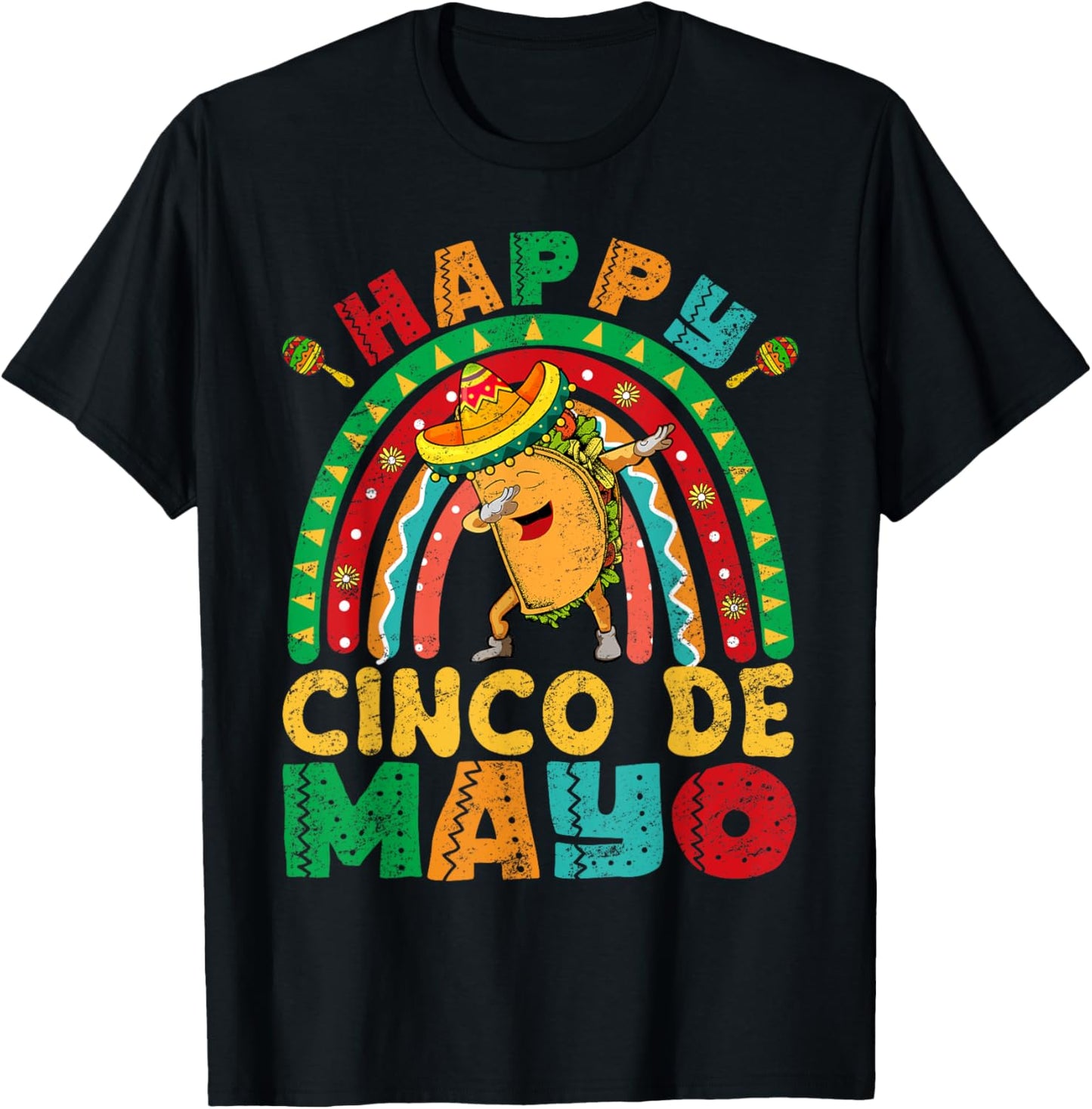 Happy Cinco De Mayo Mexican Fiesta 5 De Mayo Mexico T-Shirt - T-Shirt | Black