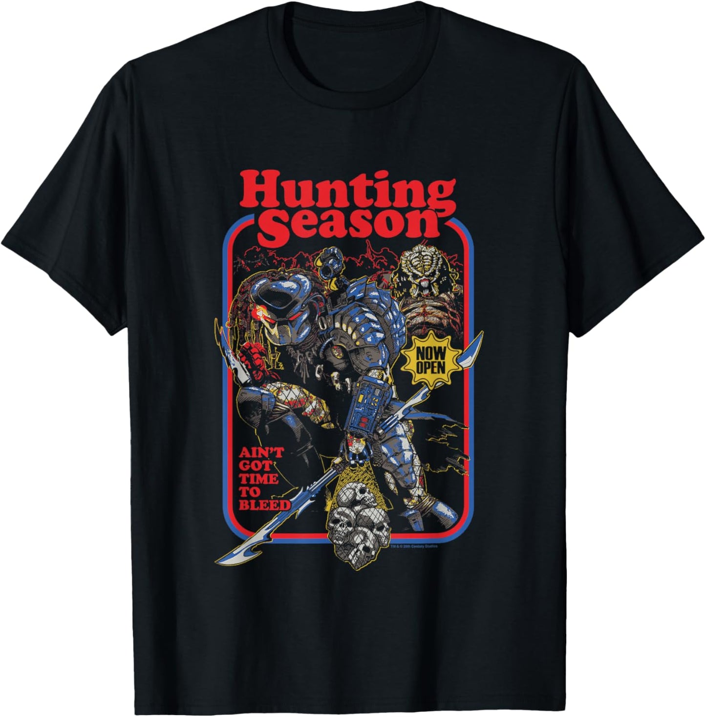 Predator Hunting Season Ain't Got Time To Bleed Retro Poster T-Shirt - T-Shirt | Black