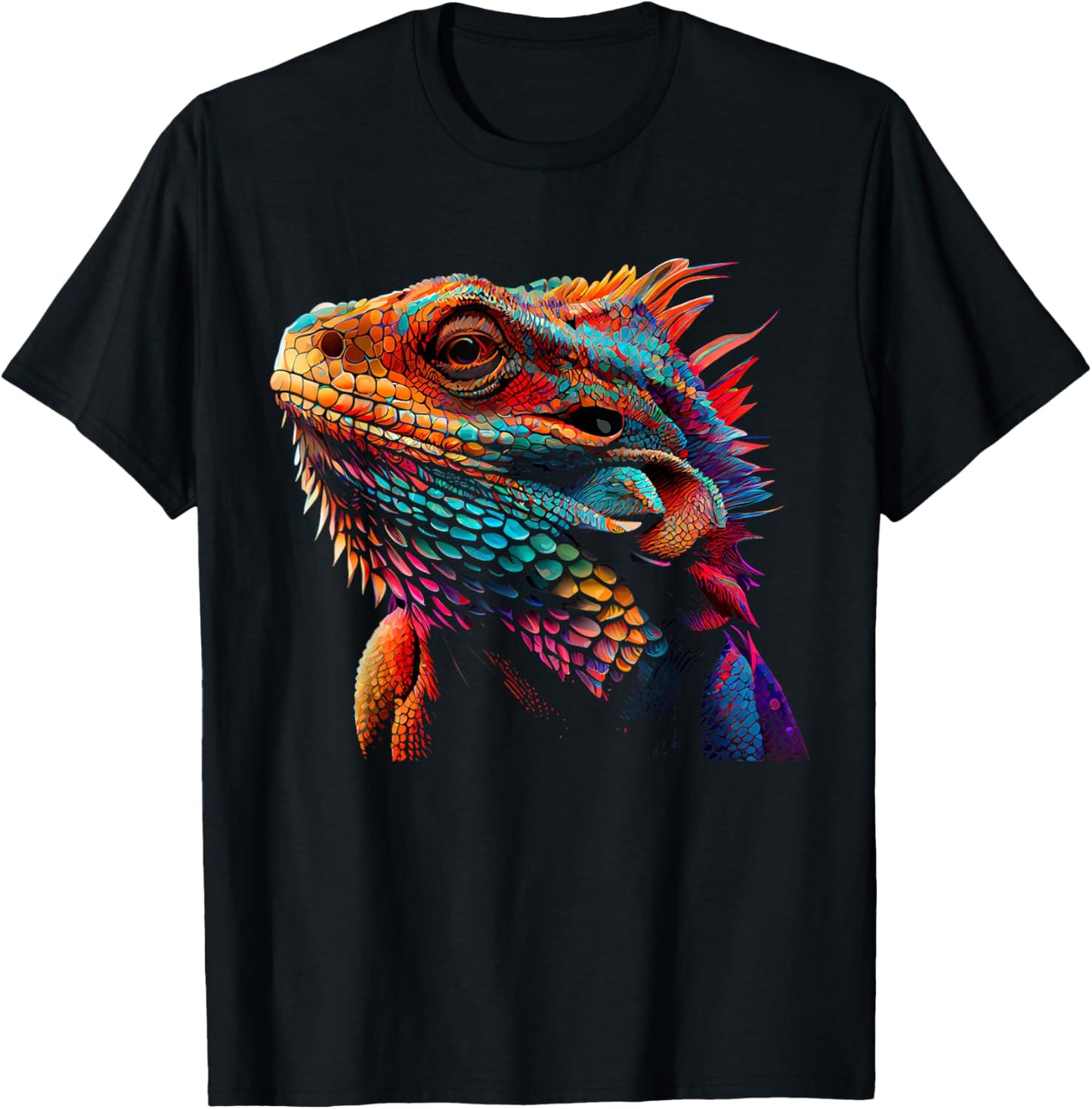 Bearded Dragon Lover Fun Colorful Cool Painting Art Cute Pet T-Shirt - T-Shirt | Black