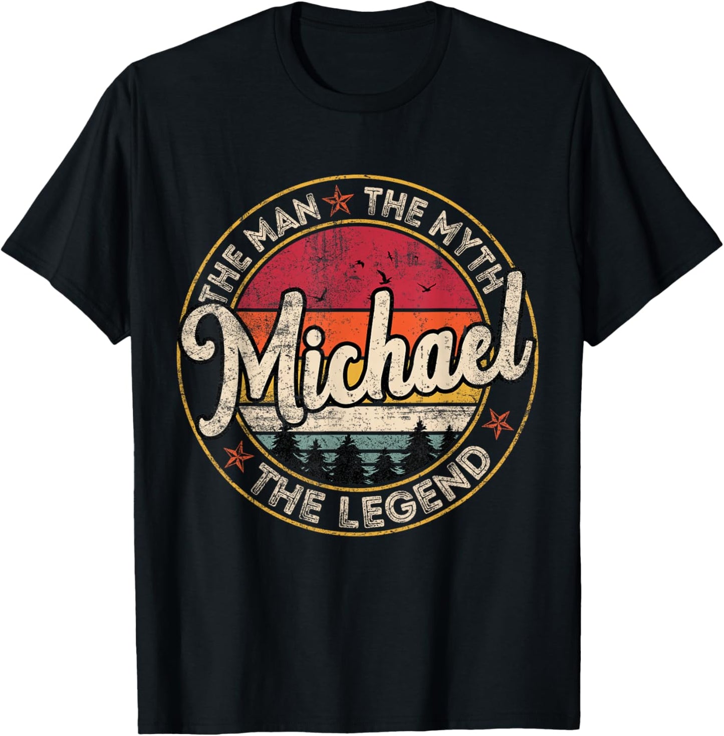 Michael The Man The Myth The Legend Personalized Name T-Shirt - T-Shirt | Black