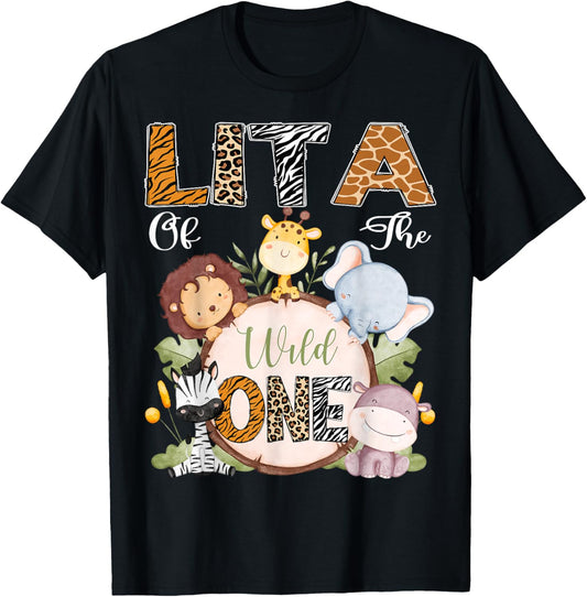 Lita Of The Wild One 1St Birthday Safari Woodland T-Shirt - T-Shirt | Black