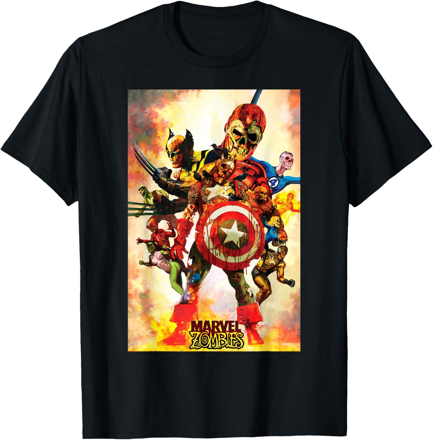 Marvel Zombies Group Shot Poster T-Shirt - T-Shirt | Black