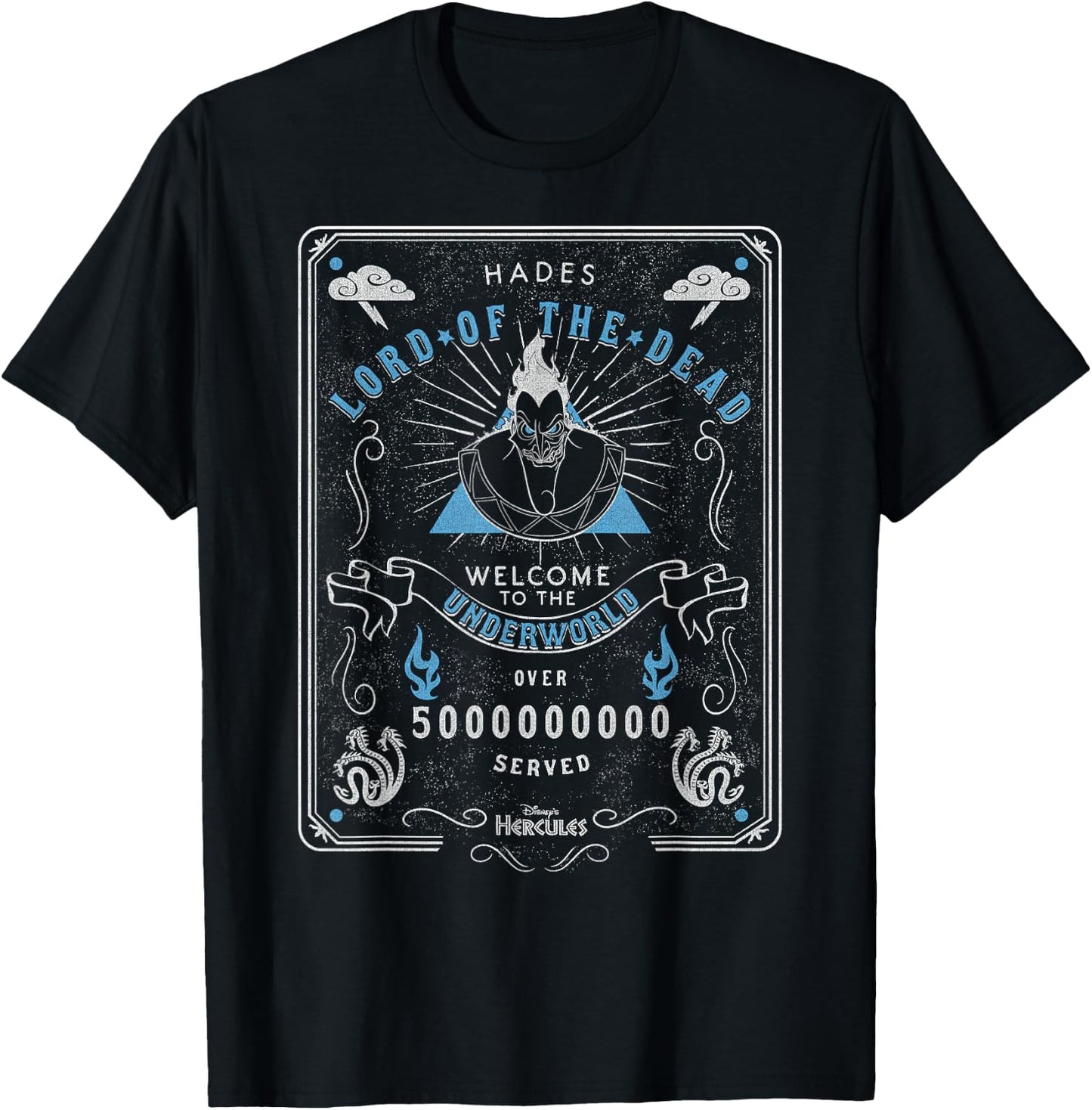 Disney Hercules Hades Lord Of The Dead Underworld Poster T-Shirt - T-Shirt | Black
