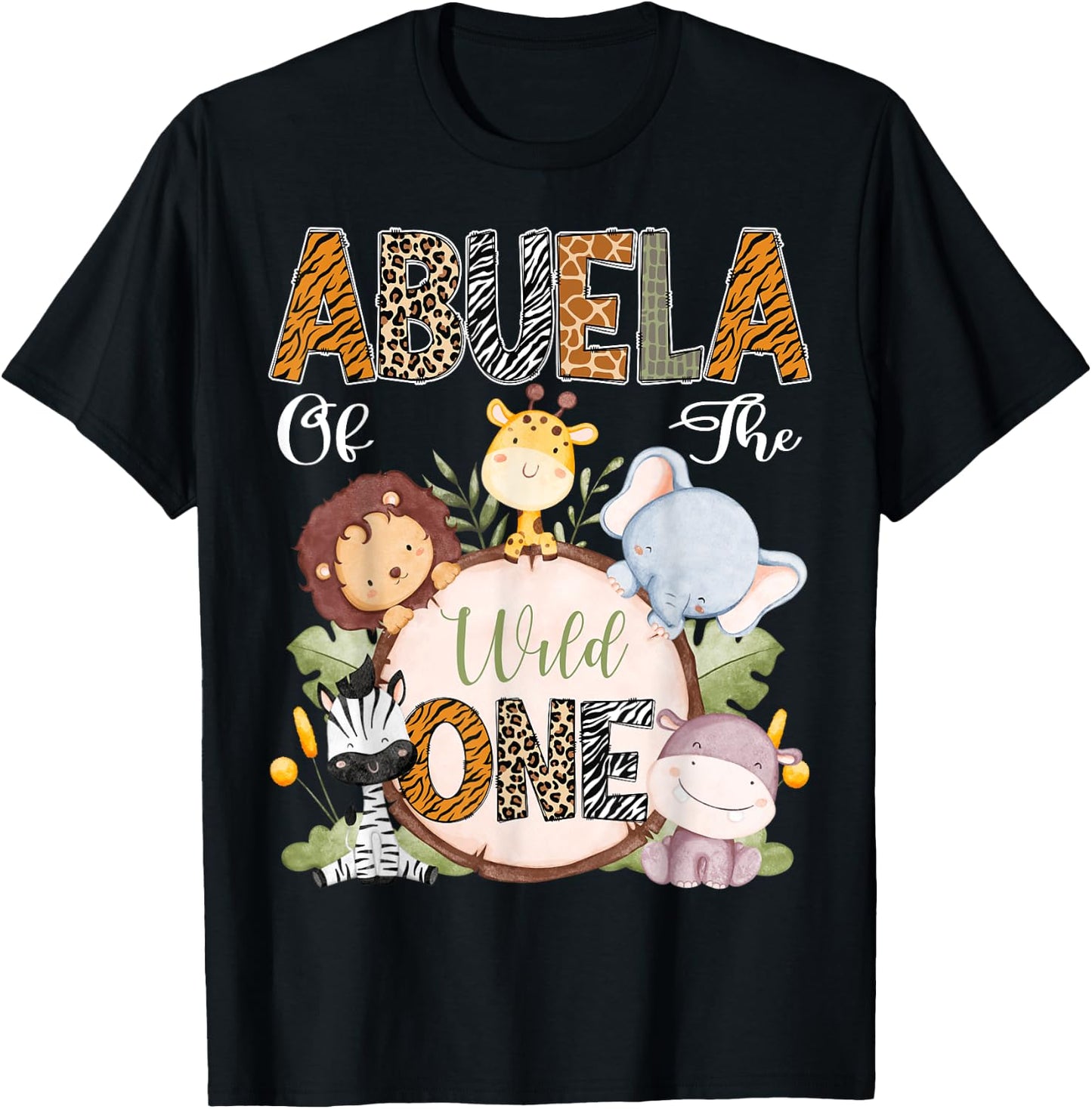 Abuela Of The Wild One 1St Birthday Safari Woodland T-Shirt - T-Shirt | Black