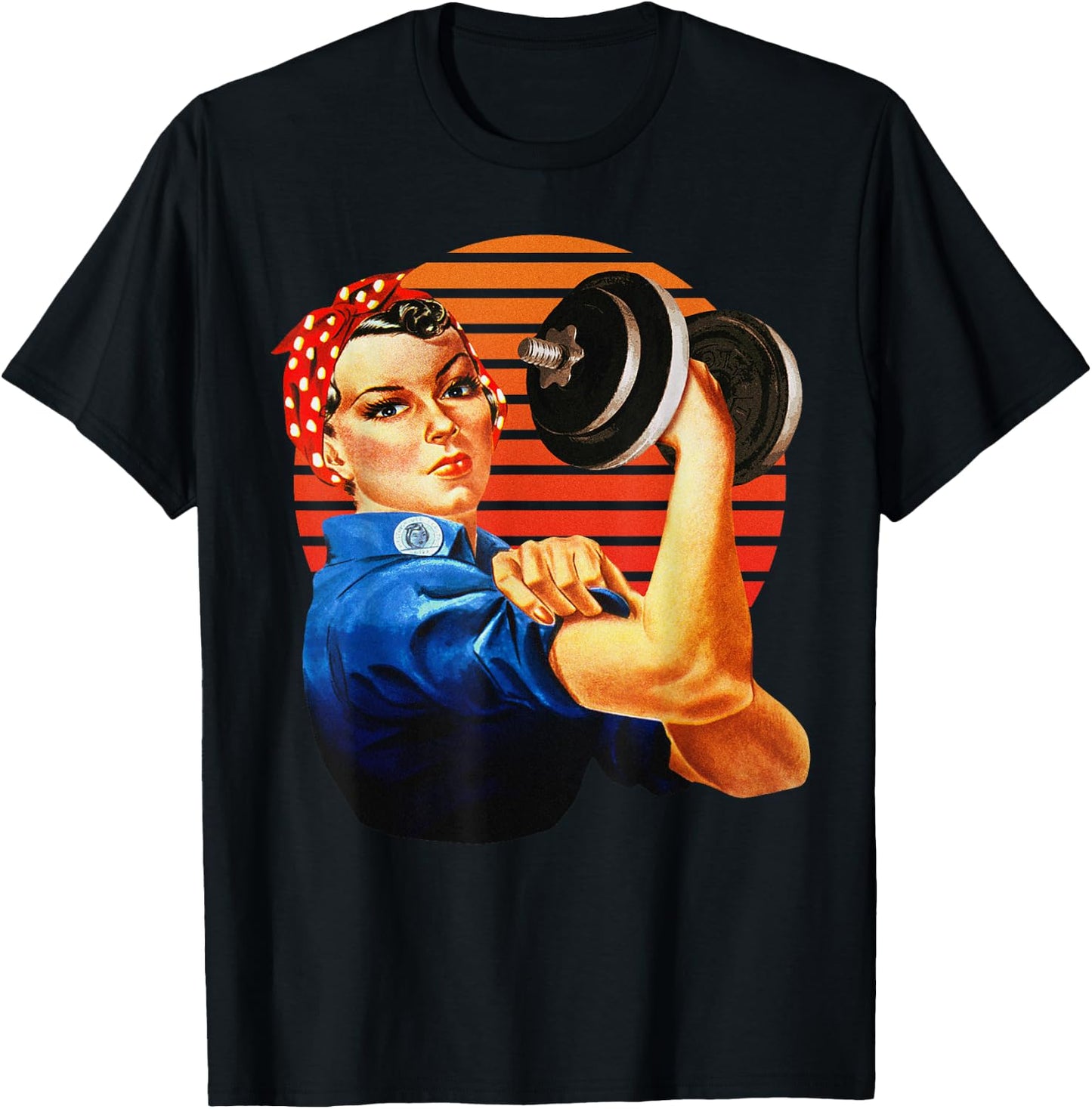 We Can Do It Rosie the Riveter Fun Fitness Workout Lifting T-Shirt - T-Shirt | Black