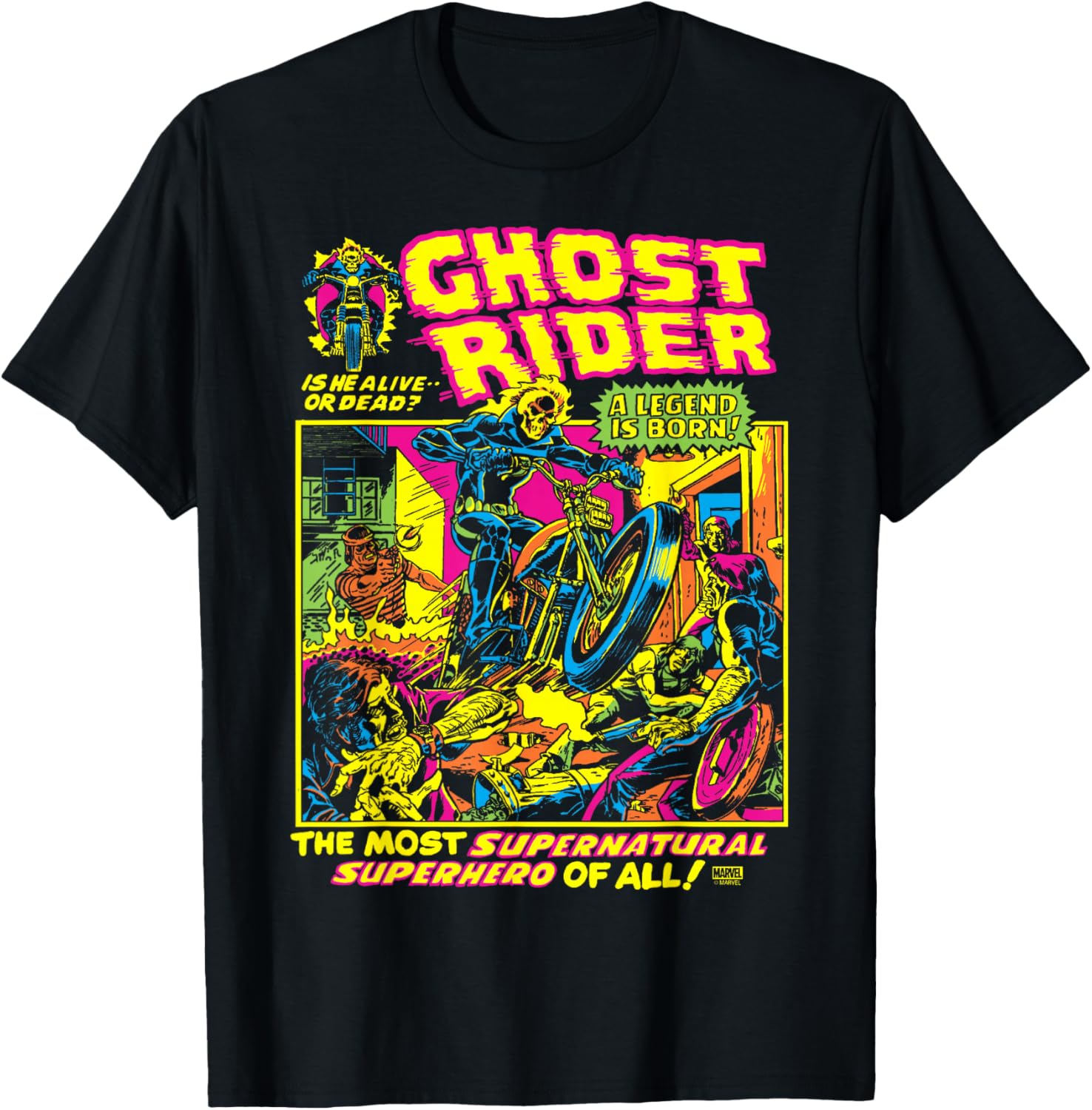 Ghost Rider - Black Light T-Shirt - T-Shirt | Black