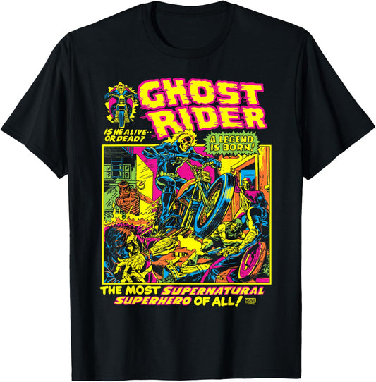 Ghost Rider - Black Light T-Shirt - T-Shirt | Black