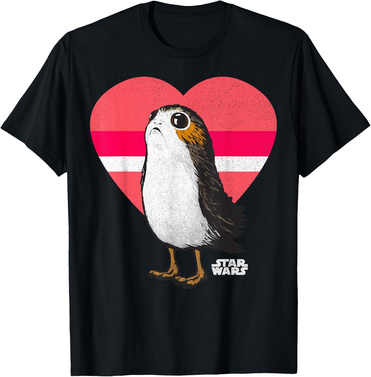 Star Wars Porg Big Love Heart Valentine's Day T-Shirt - T-Shirt | Black