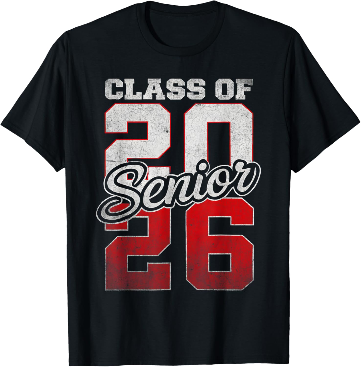 Senior Class of 2026 Graduation Back To School Senior 26 T-Shirt - T-Shirt | Black