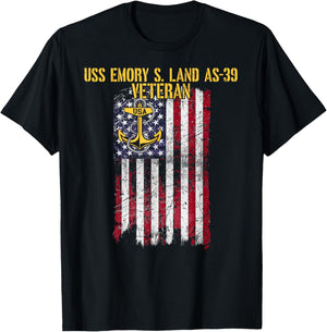 USS Emory S. Land AS-39 Submarine Tender Veteran T-Shirt - T-Shirt | Black