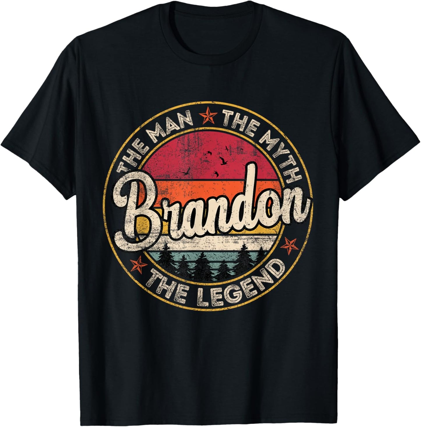Brandon The Man The Myth The Legend Personalized Name T-Shirt - T-Shirt | Black
