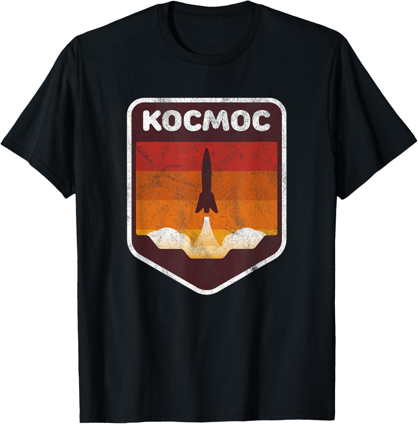 Russian Language Cosmos Space Rocket T-Shirt - T-Shirt | Black