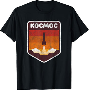 Russian Language Cosmos Space Rocket T-Shirt - T-Shirt | Black
