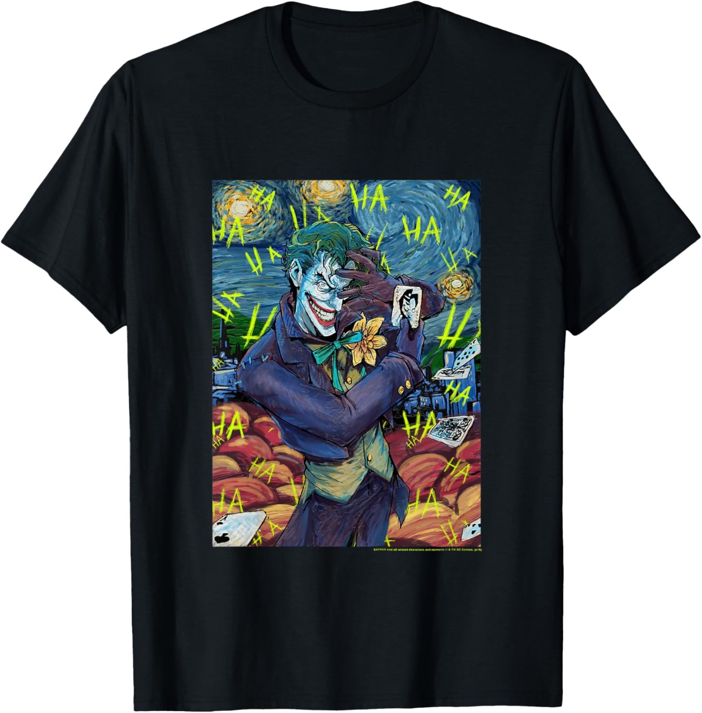 Kids DC Comics Youth The Joker Van Gogh Starry Night Villain T-Shirt - T-Shirt | Black