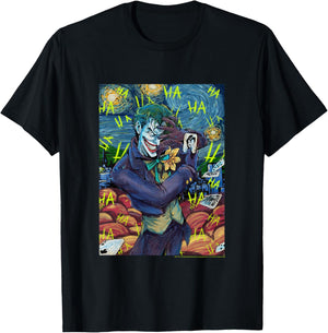 Kids DC Comics Youth The Joker Van Gogh Starry Night Villain T-Shirt - T-Shirt | Black