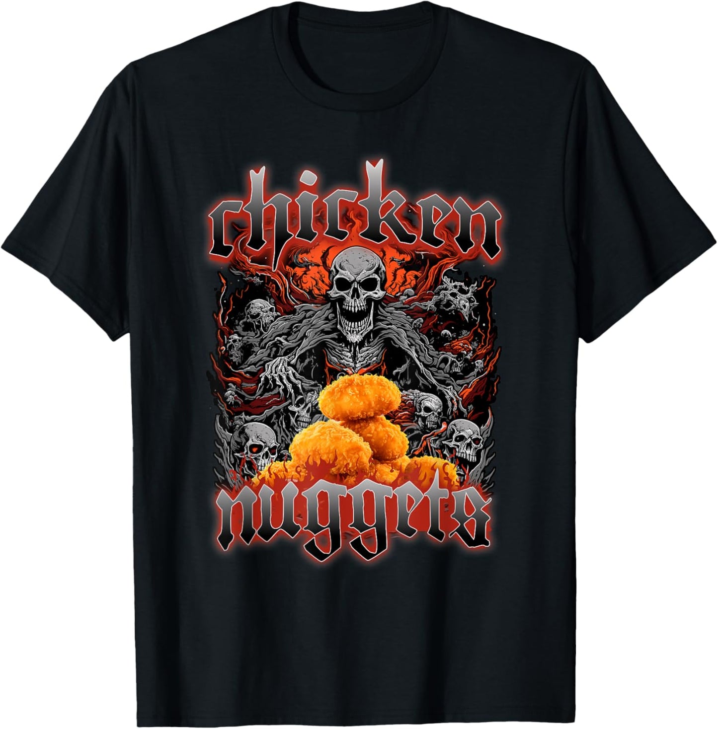Chicken Nuggets Death Metal Kids Nuggies Chicken Nuggets T-Shirt - T-Shirt | Black