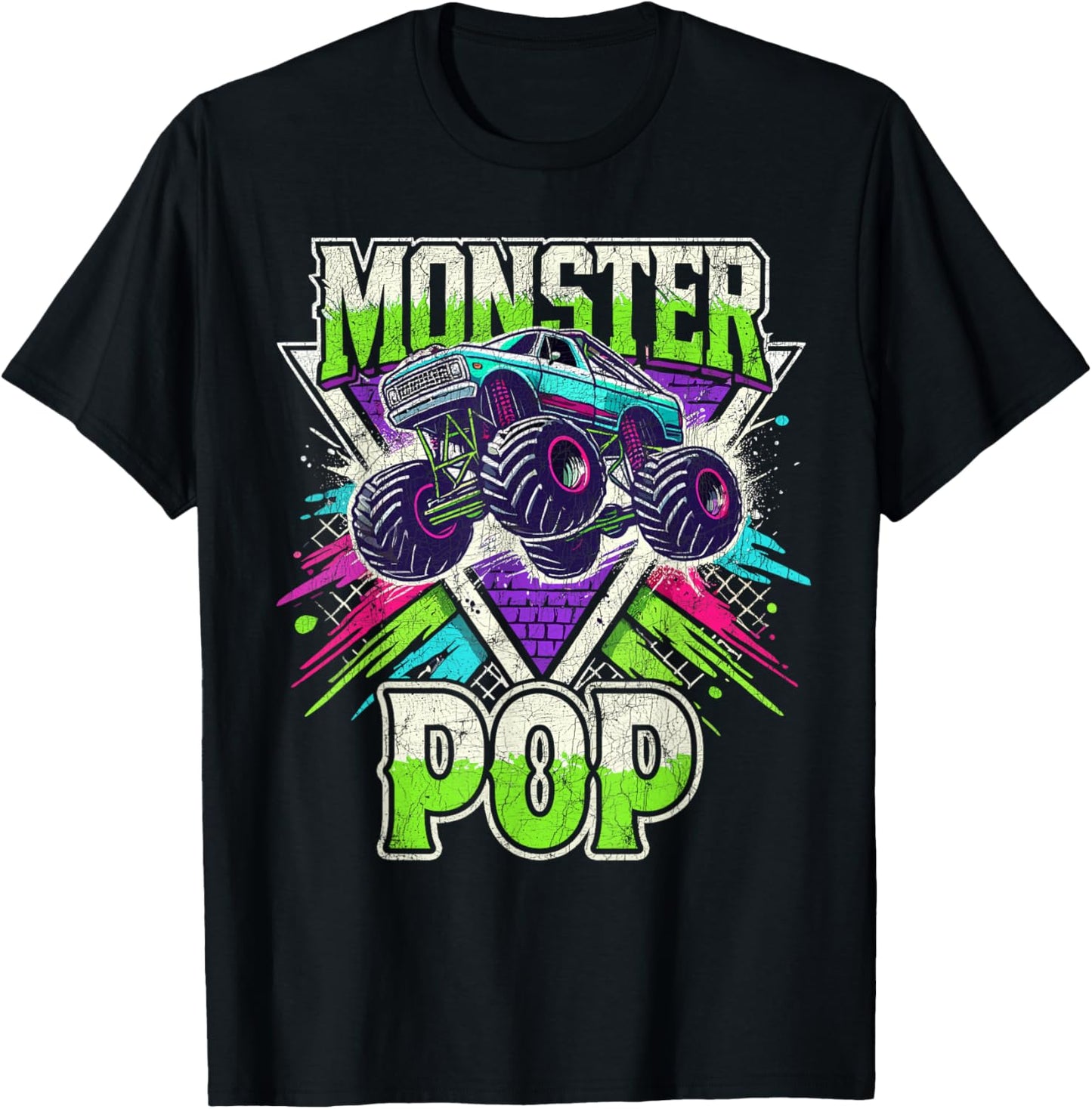 Matching Monster Truck Costume, Jam Birthday Monster Pop T-Shirt - T-Shirt | Black