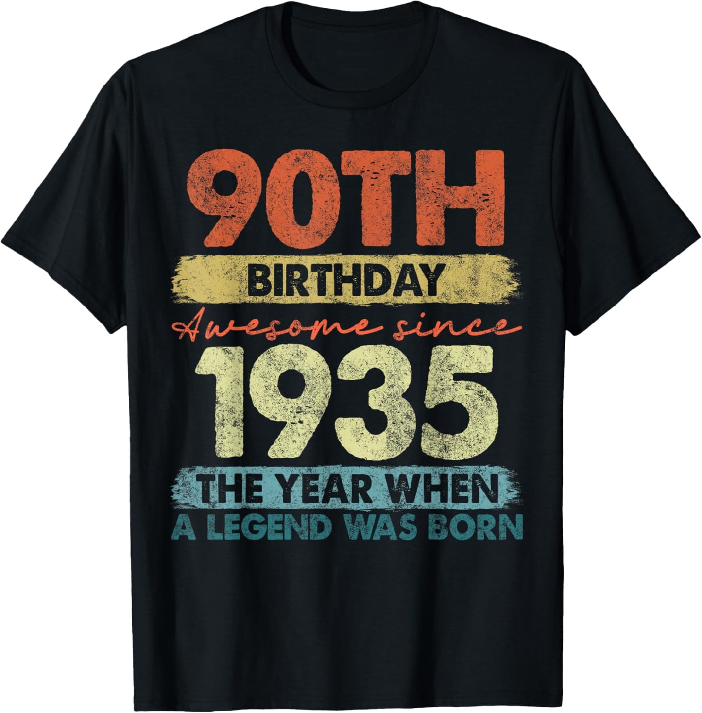Vintage Legend Birthday Shirts Women 2025 90 Year Old Gifts Vintage 1935 Limited Edition 90th Birthday -Adults and Kids Black Short Sleeve Small T-Shirt - T-Shirt | Black