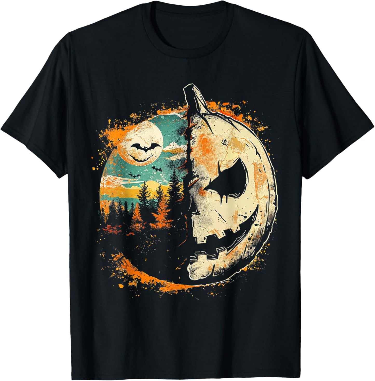 Pumpkin Costume Halloween Graphic Art Pumpkin T-Shirt - T-Shirt | Black