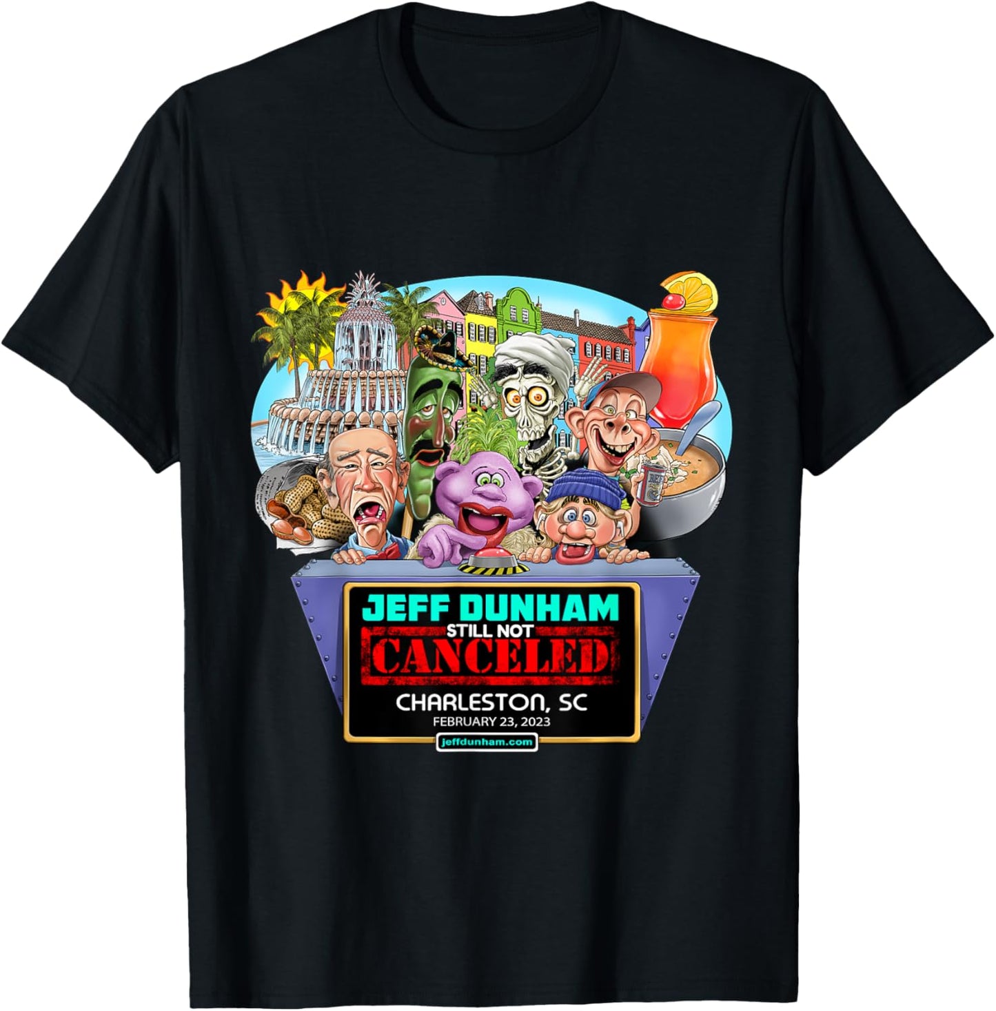 Jeff Dunham Charleston, SC (2023) T-Shirt - T-Shirt | Black