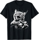 Funny Orchestra Musician Violinist Rock Cat Playing Violin T-Shirt - T-Shirt | Black