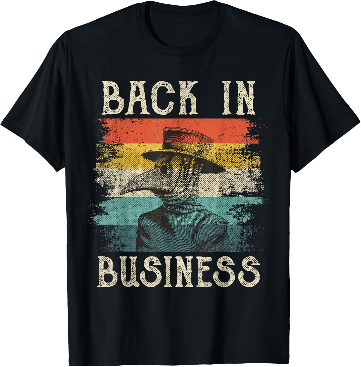 Plague Doctor Mask Vintage Retro Quarantine Humor Gift T-Shirt - T-Shirt | Black