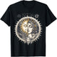 Mystical Sun and Moon with Woman Mystical Flowers Aesthetic T-Shirt - T-Shirt | Black