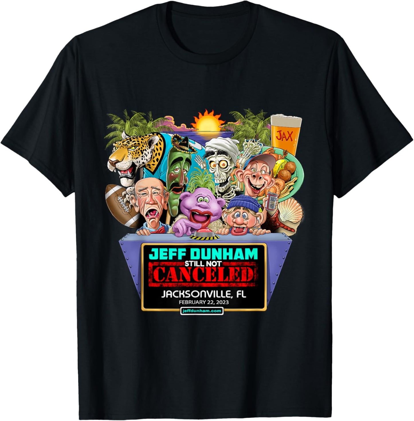 Jeff Dunham Jacksonville, FL (2023) T-Shirt - T-Shirt | Black