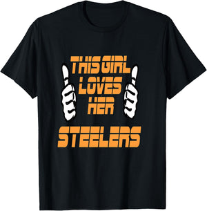 This Girl Loves Her Steelers T shirt T-Shirt - T-Shirt | Black