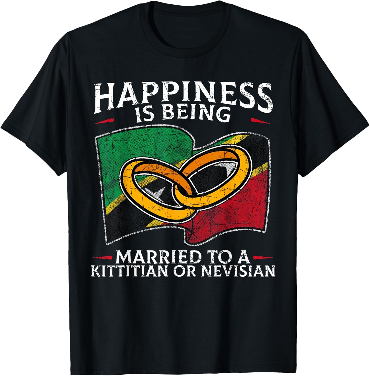 Saint Kitts and Nevis Marriage Kittitian or Nevisian Married T-Shirt - T-Shirt | Black