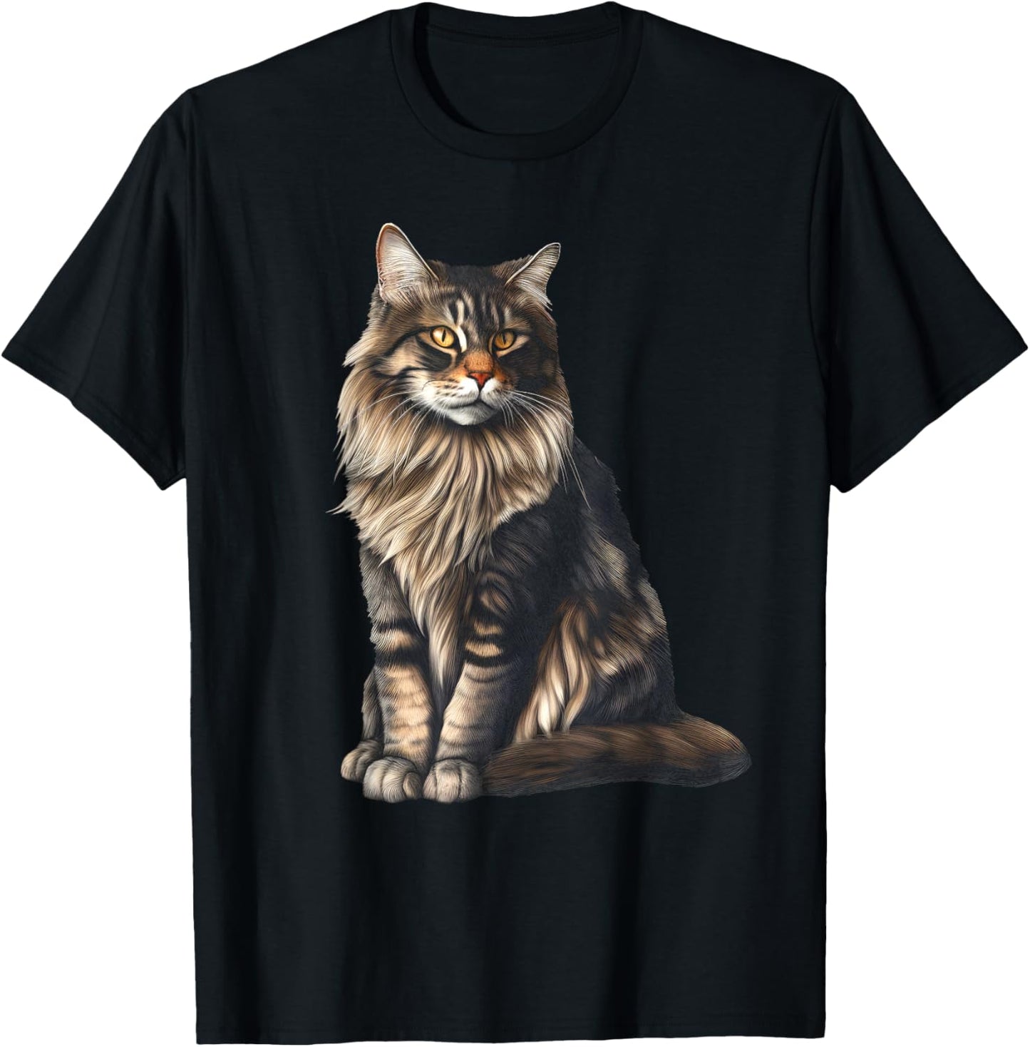 American Forest Cat Maine-Coon Cat T-Shirt - T-Shirt | Black