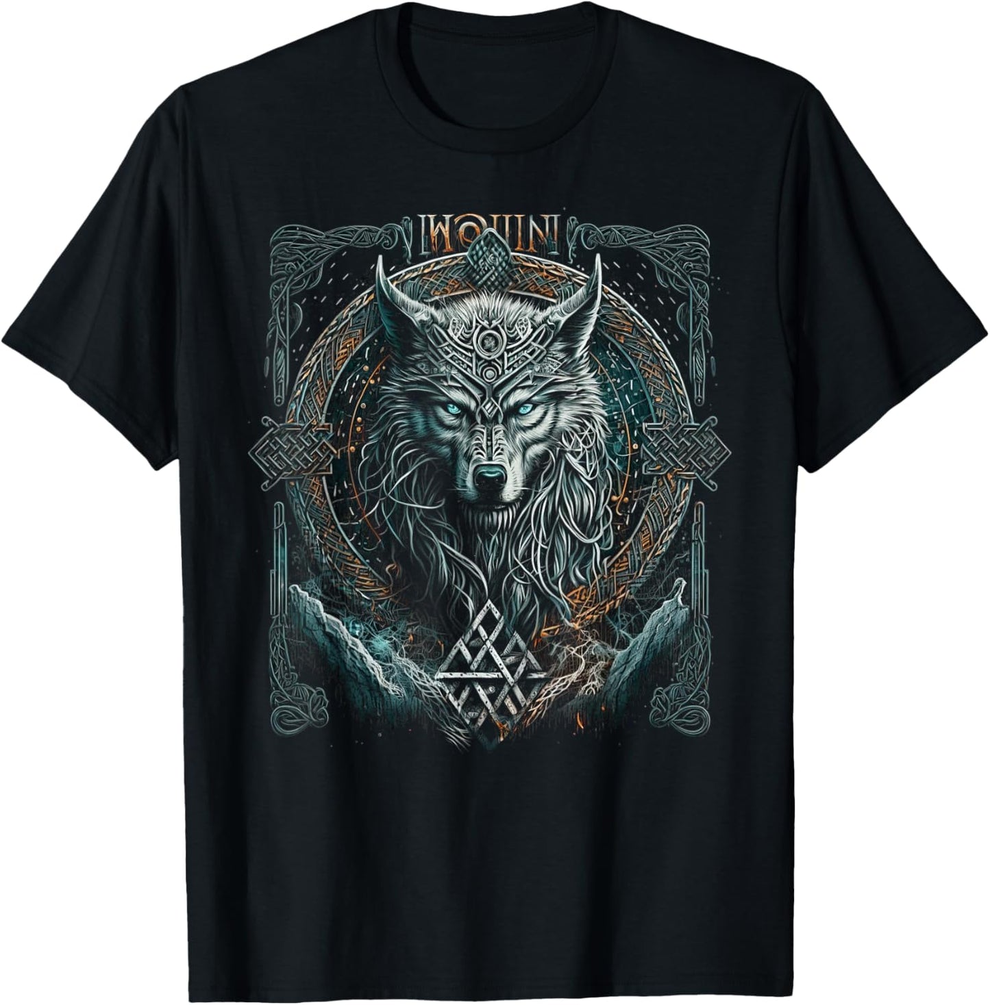 Odin's Wolf Northman Valhalla Norse Mythology T-Shirt - T-Shirt | Black