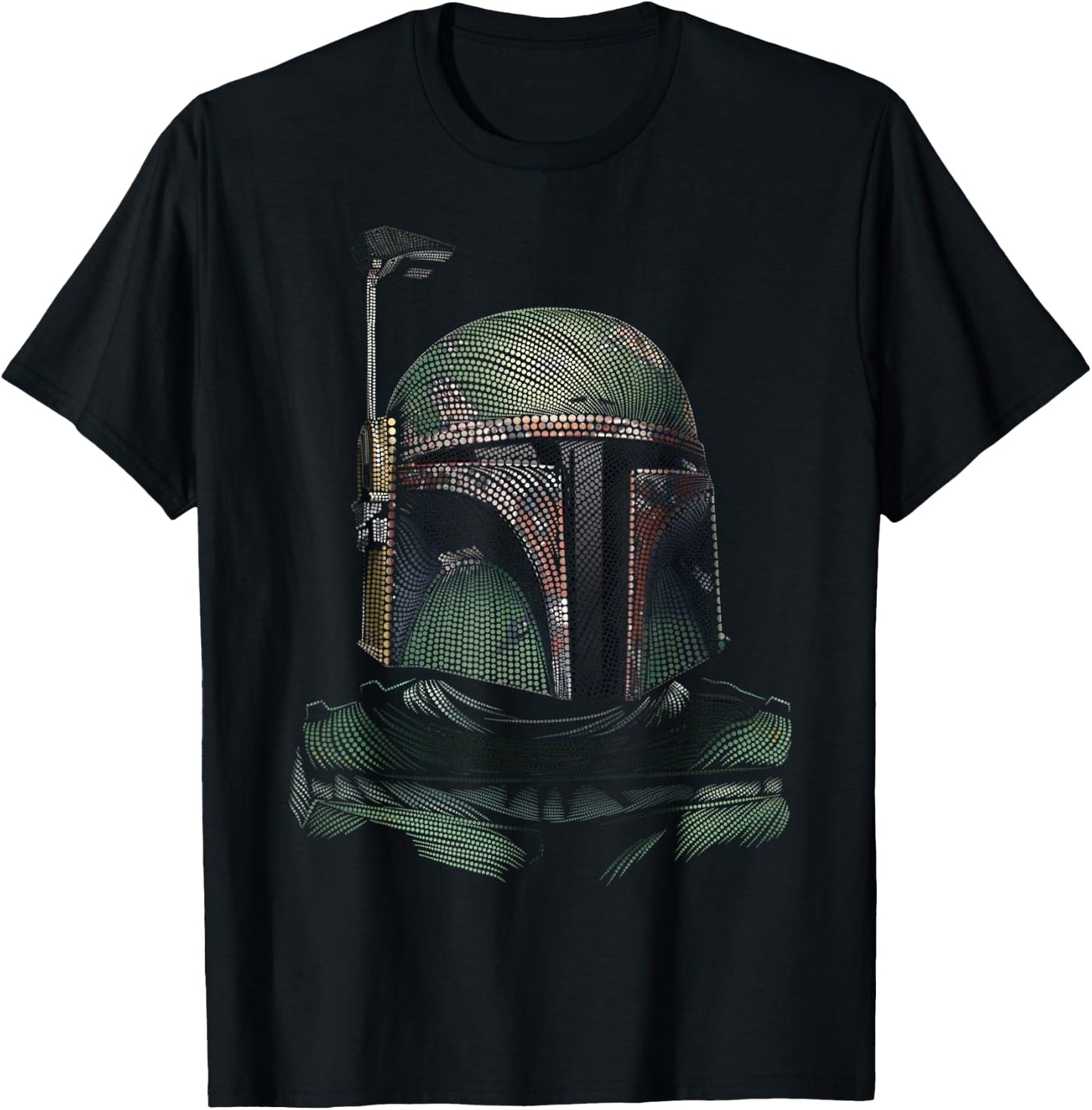 Star Wars Boba Fett Detailed Dotted Portrait T-Shirt - T-Shirt | Black
