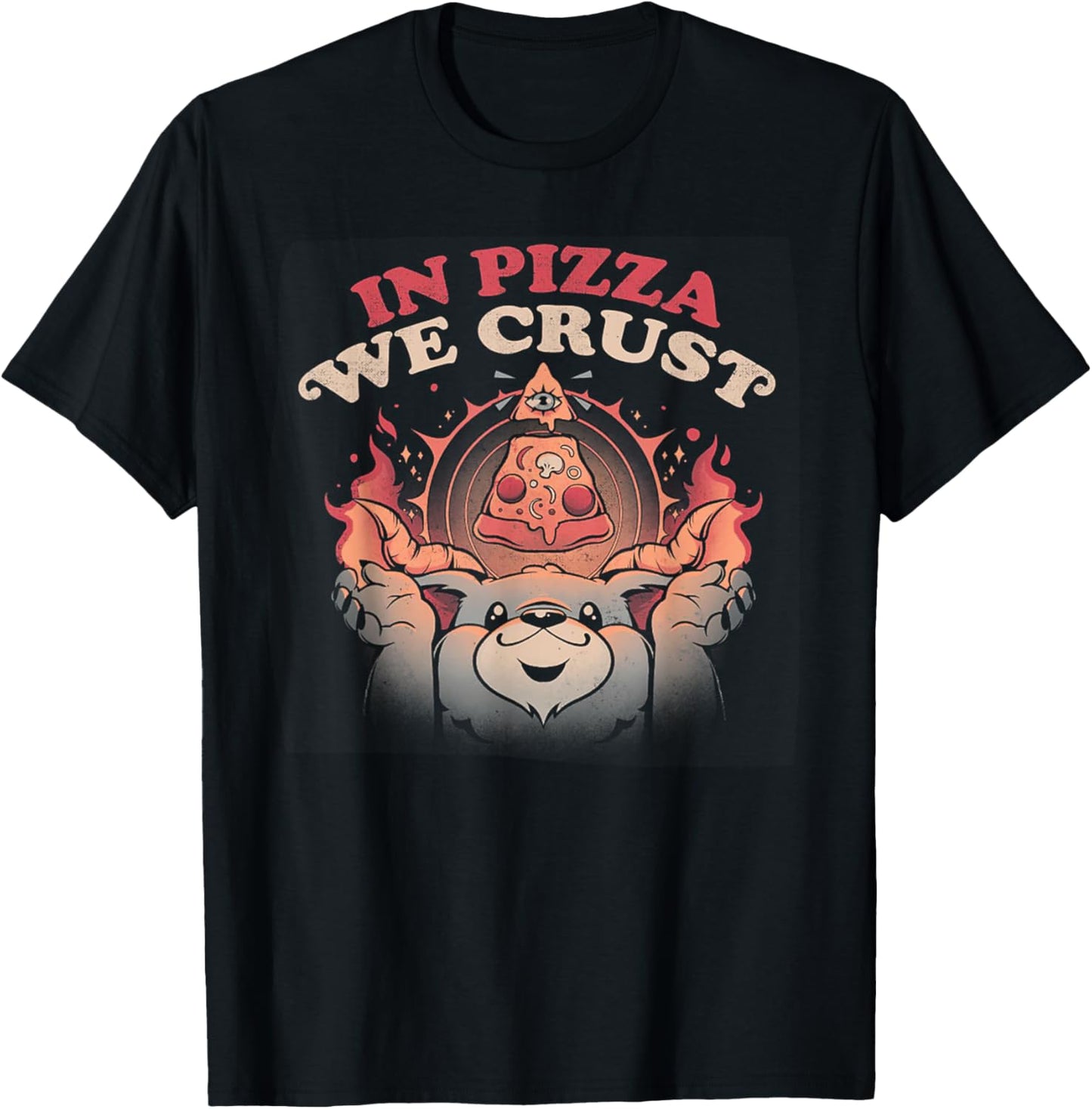 In Pizza We Crust Satan halloween T-Shirt - T-Shirt | Black