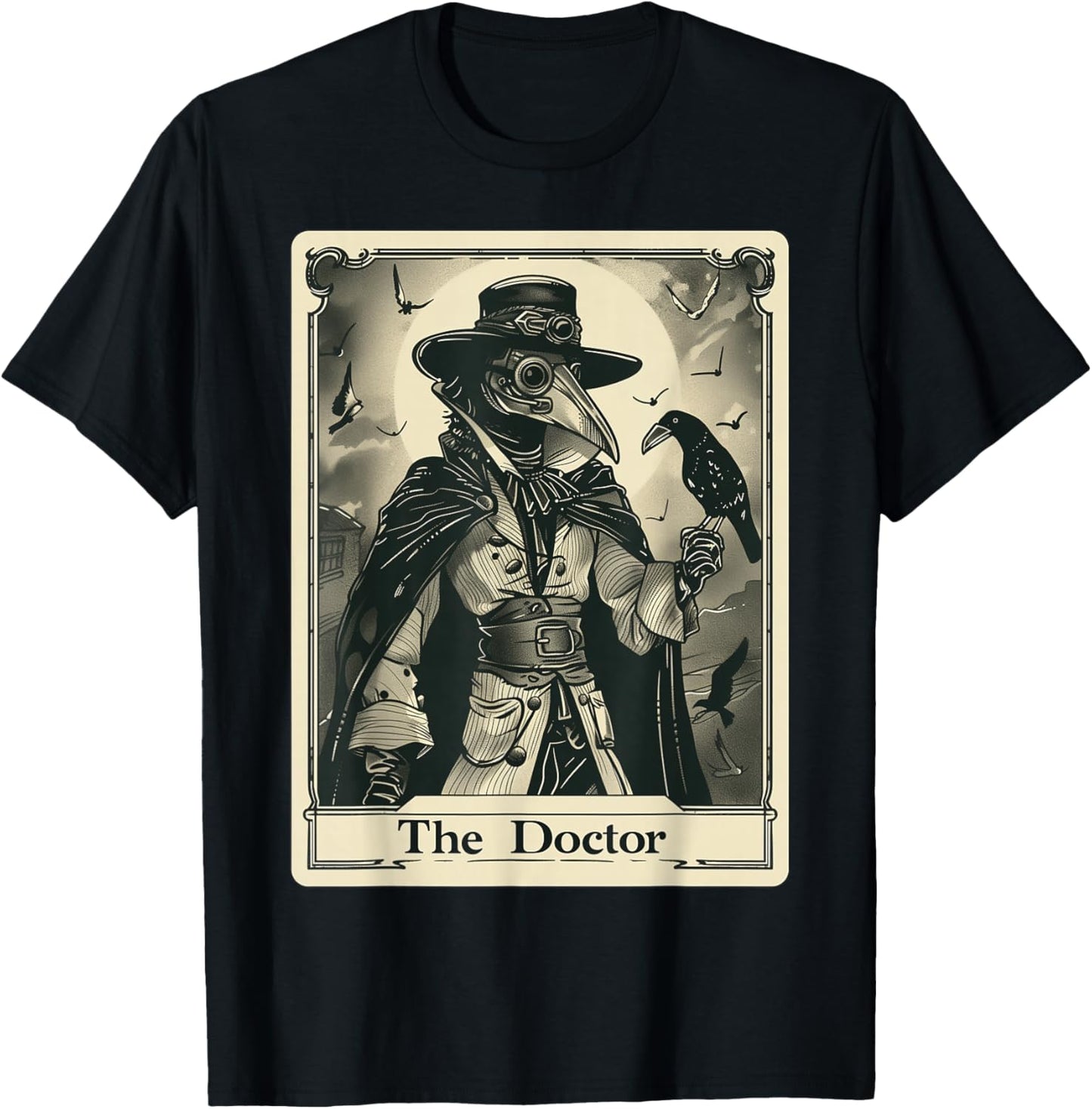Plague Doctor Tarot Card Gothic T-Shirt - T-Shirt | Black