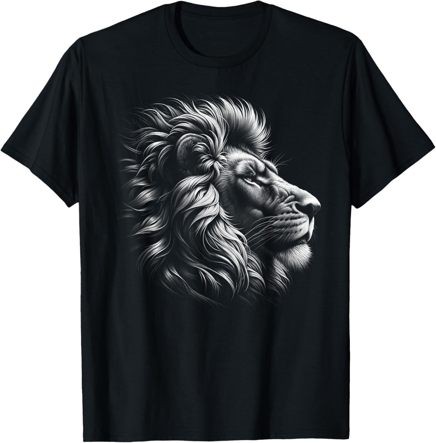 Lion Head - Cool Portrait of a Proud Lion T-Shirt - T-Shirt | Black