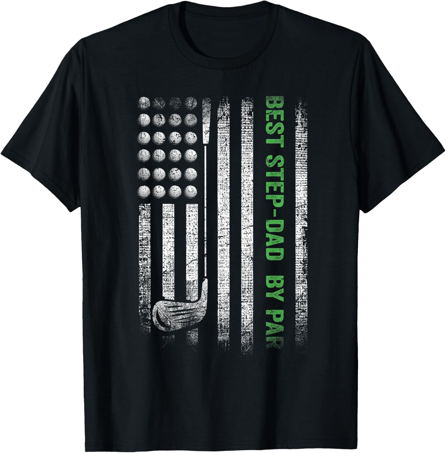 Best Step-Dad By Par Father's Day Gifts Golf Lover Golfer T-Shirt - T-Shirt | Black