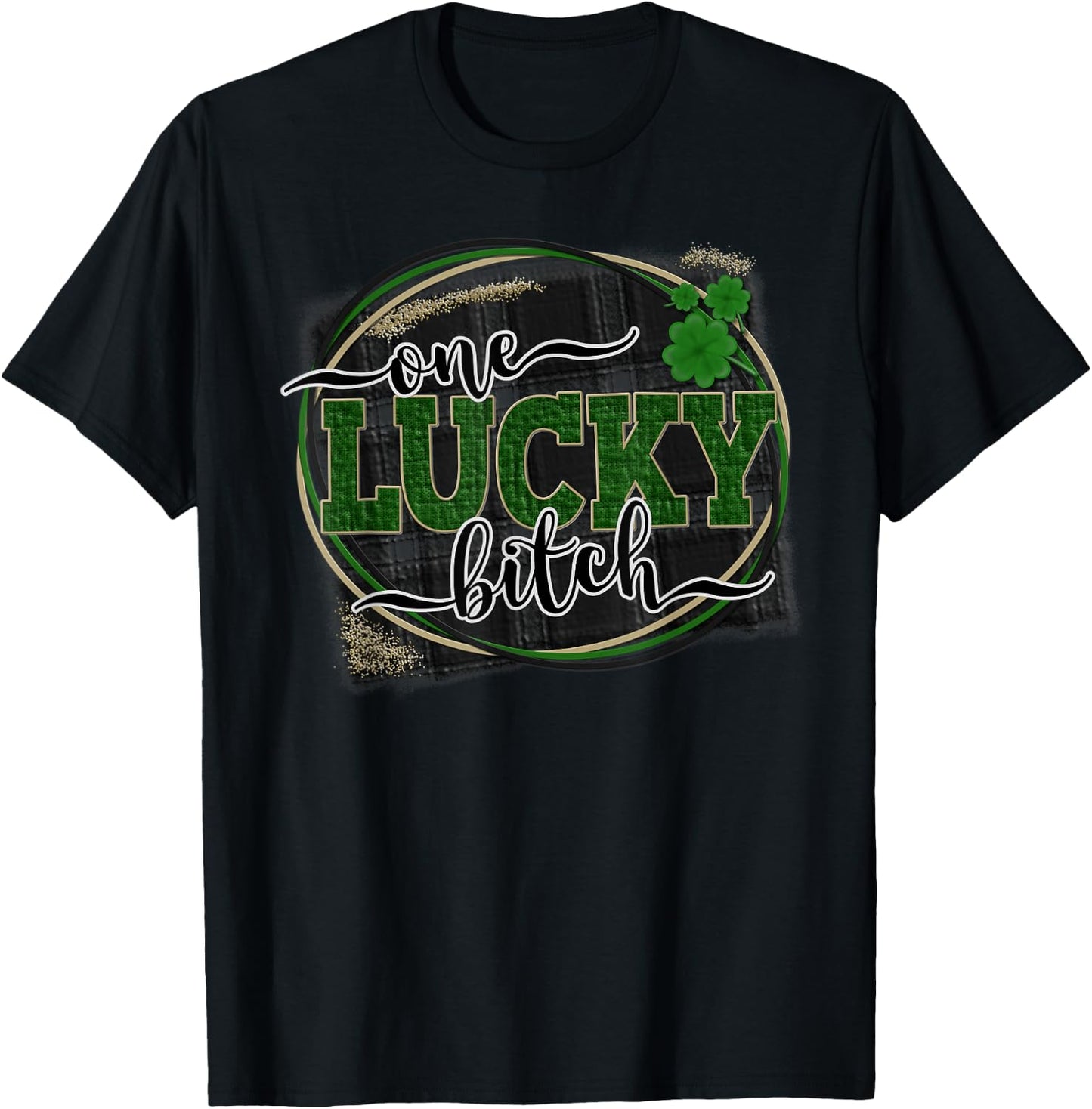 Women's St. Patrick's Day One Lucky Bitch Irish Design T-Shirt - T-Shirt | Black