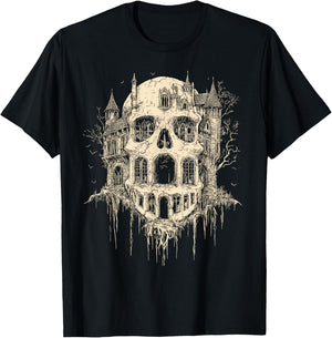 Castlecore Castle Skull T-Shirt - T-Shirt | Black