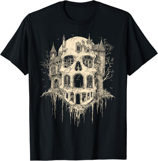 Castlecore Castle Skull T-Shirt - T-Shirt | Black