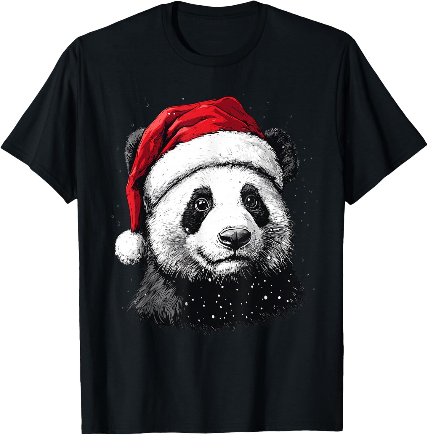 Panda Santa Hat Funny Panda Lovers Christmas Xmas Pajama T-Shirt - T-Shirt | Black