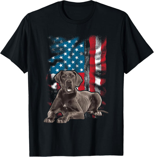 USA American Flag Great Dane - Dog Lover Puppy Trainer T-Shirt - T-Shirt | Black