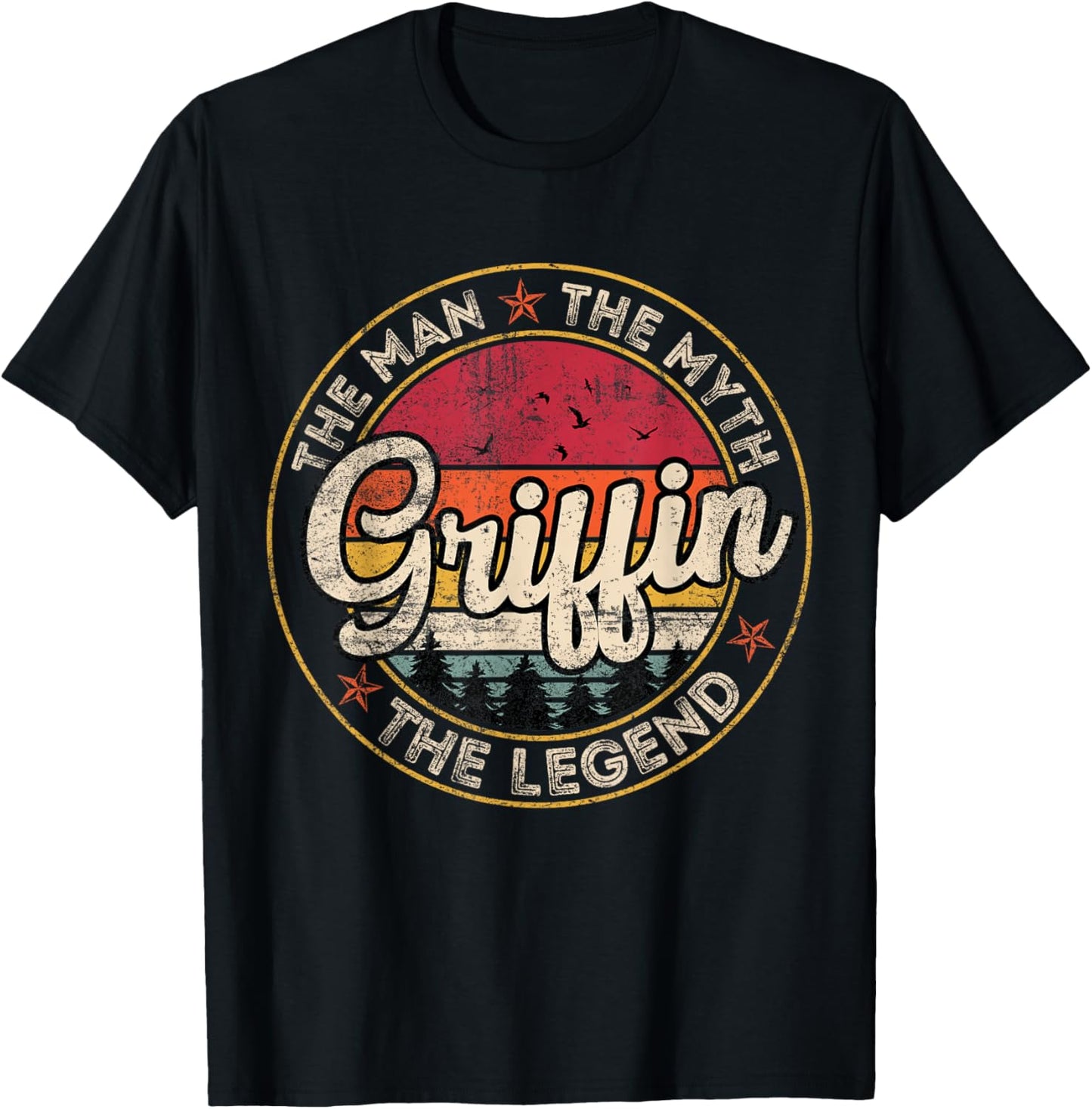 Griffin The Man The Myth The Legend Personalized Name T-Shirt - T-Shirt | Black