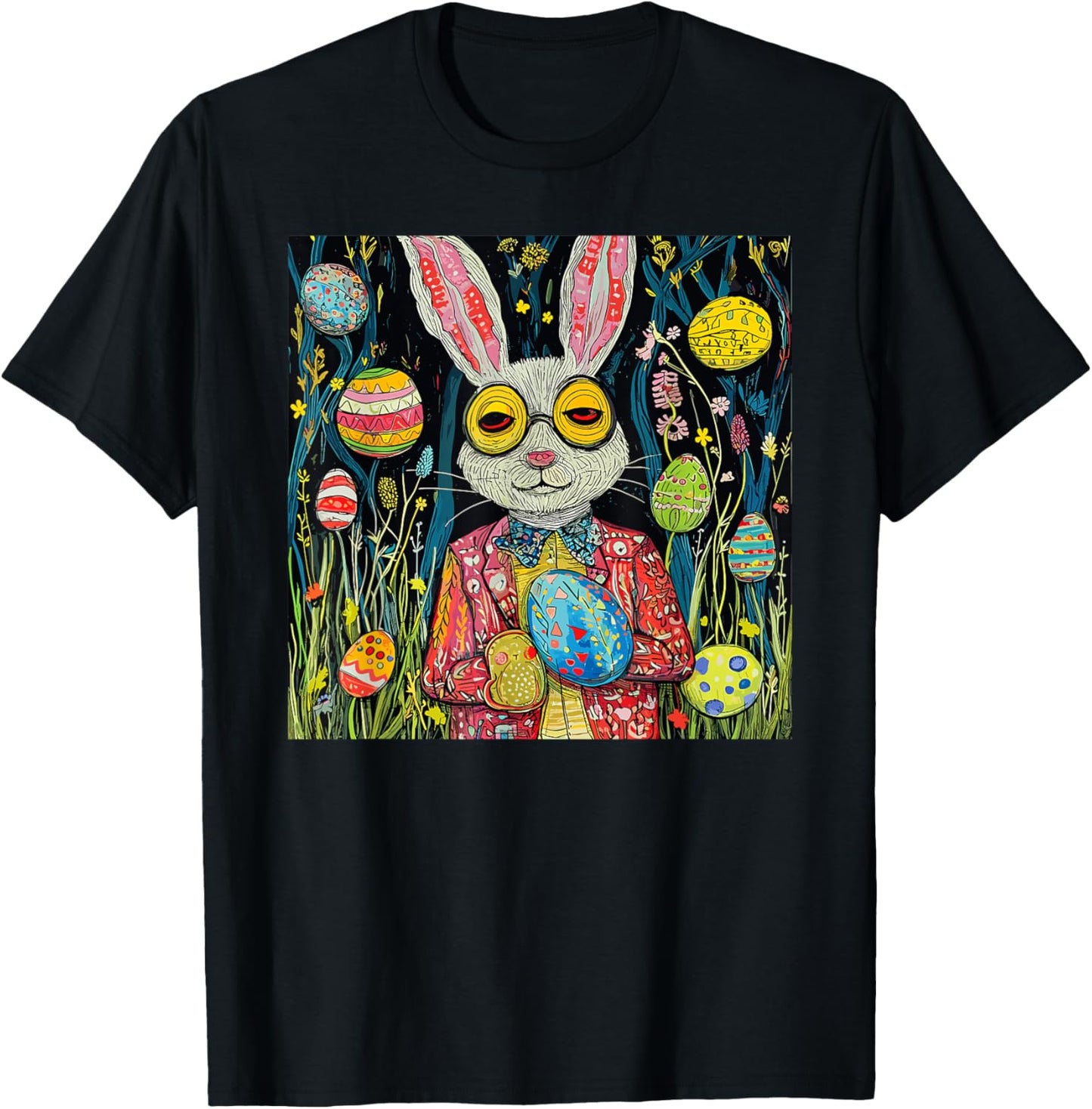 Easter Day Kids Artistic Fun Cute Happy Easter T-Shirt - T-Shirt | Black