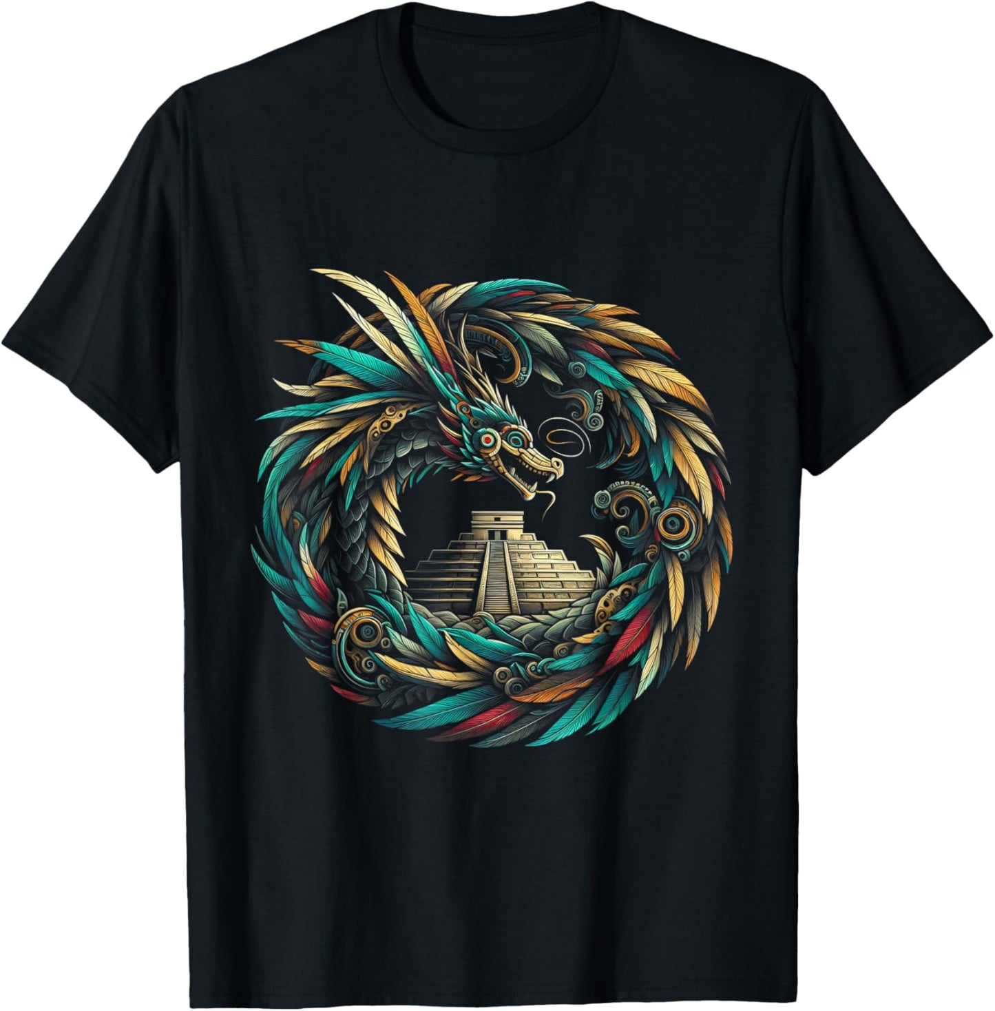 Aztec God Quetzalcoatl Feathered Serpent Aztecs Snake God T-Shirt - T-Shirt | Black