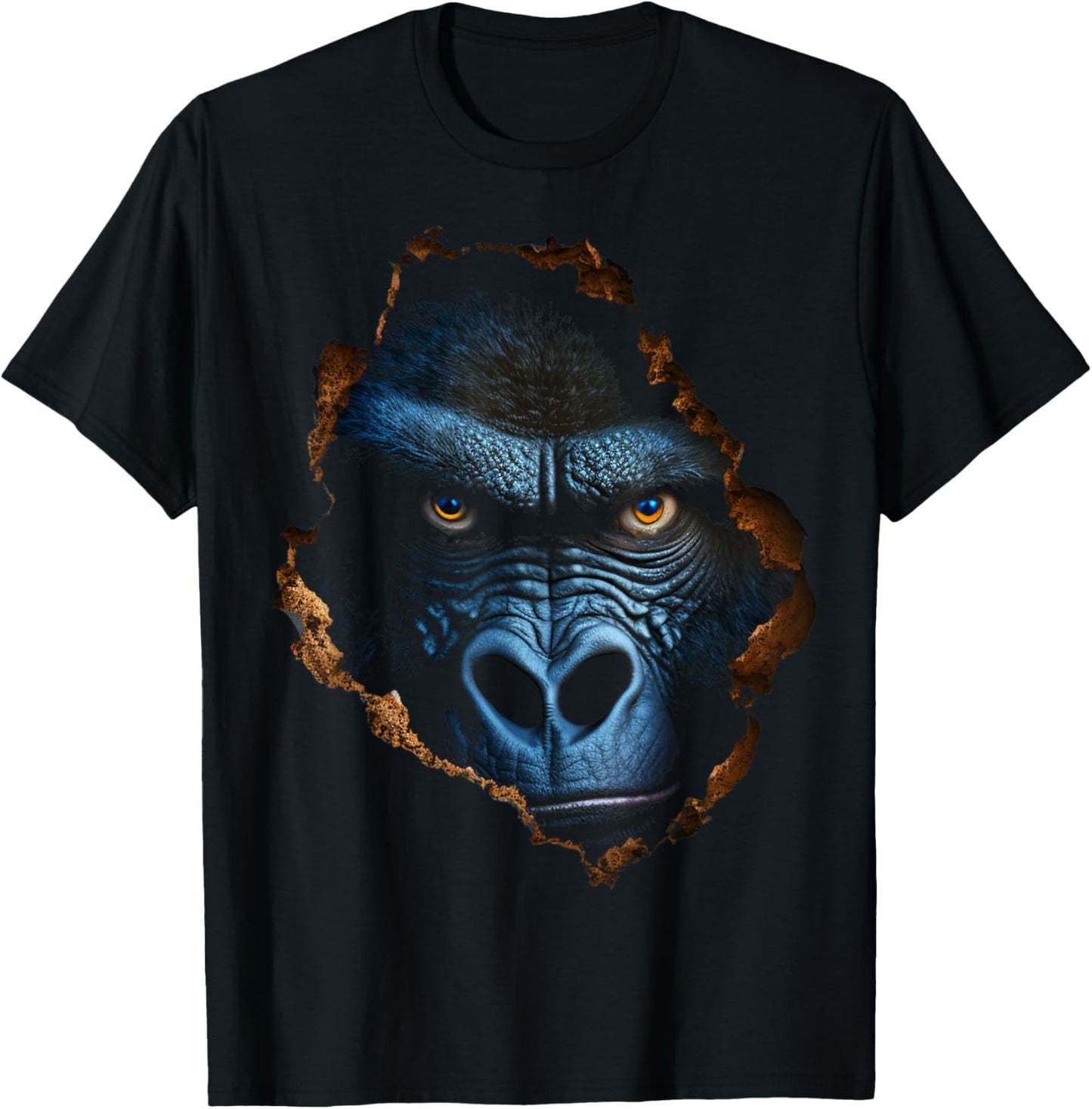 Gorilla Face Wall Animal Print Art Animal Lover Gorilla T-Shirt - T-Shirt | Black