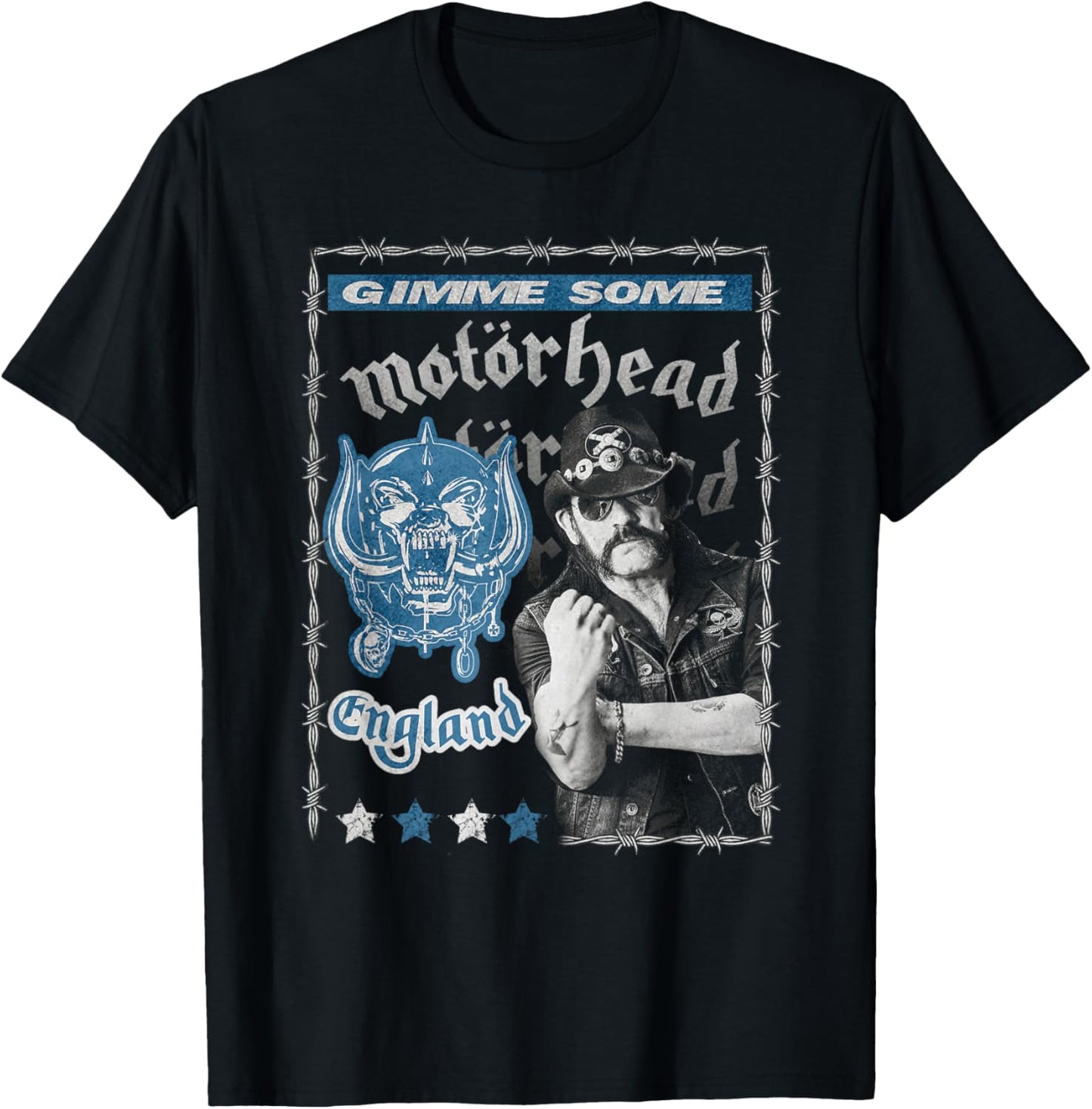 Motörhead – Lemmy Collage Blue T-Shirt - T-Shirt | Black