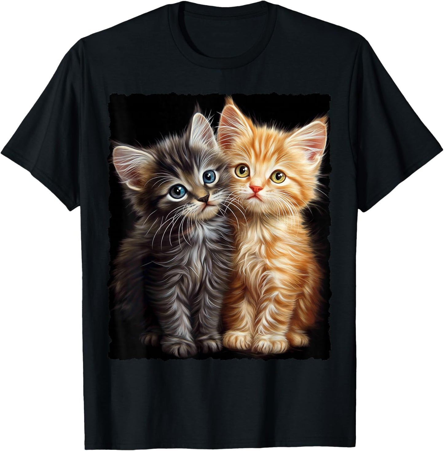 Cute Magical Cat Kitten Fantasy Art Design T-Shirt - T-Shirt | Black